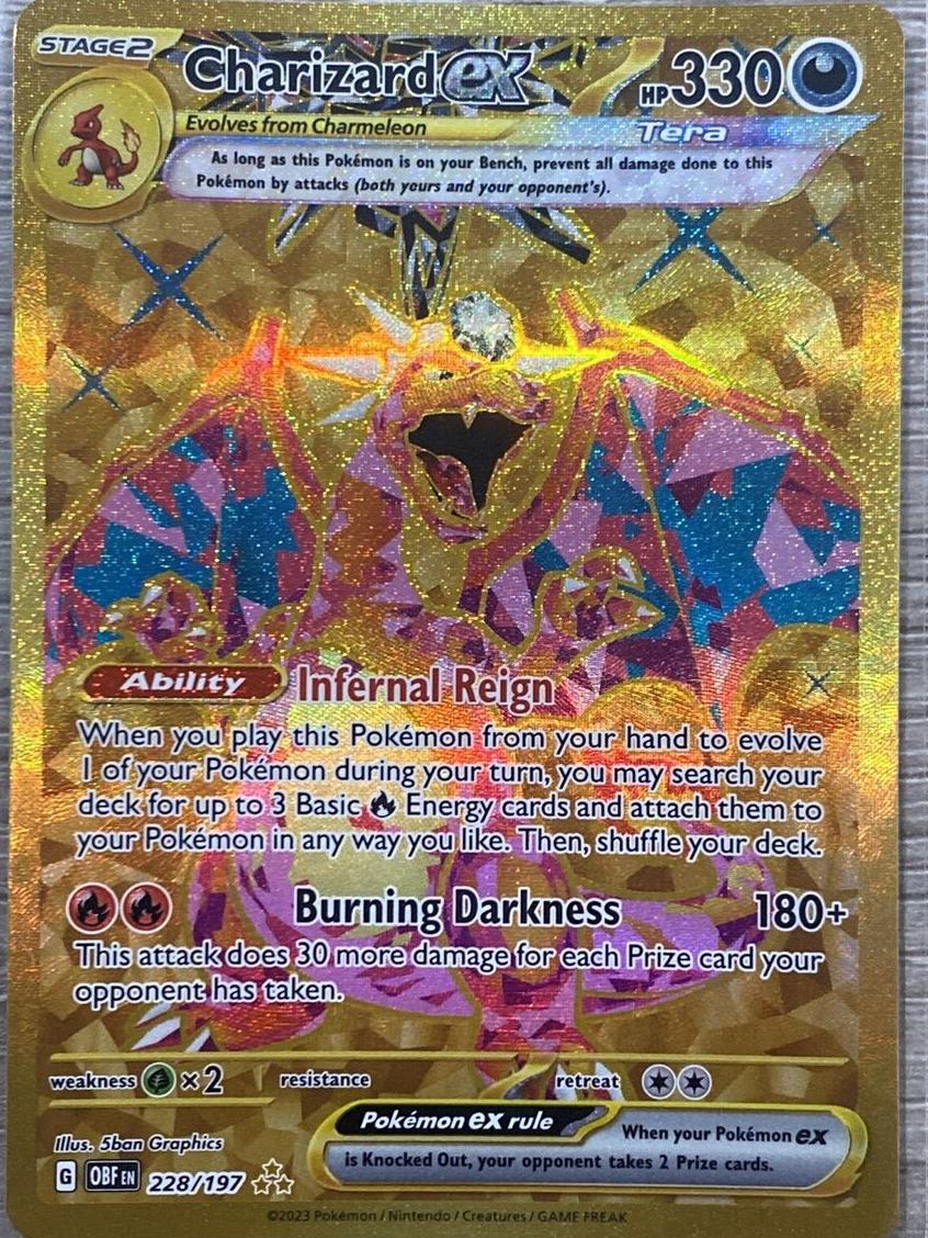2023 Pokemon Obsidian Flames Hyper Rare #228 Charizard Ex front