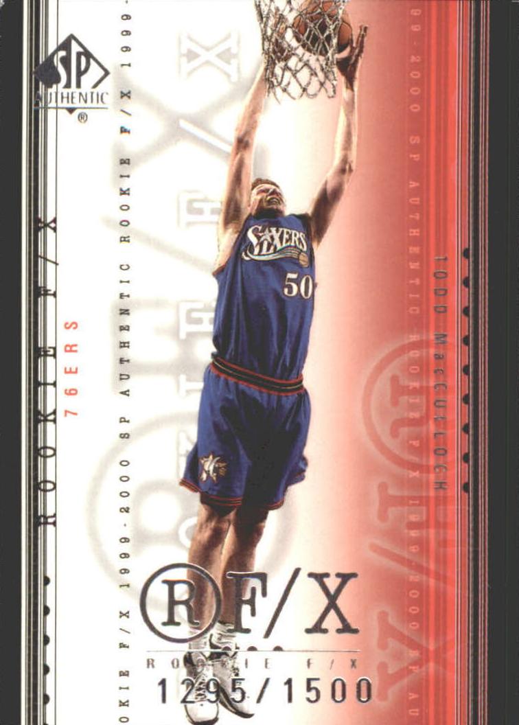1999 SP Authentic Todd MacCulloch #117 card