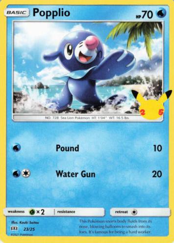 Popplio 2021 Pokemon McDonald's 25th Anniversary
