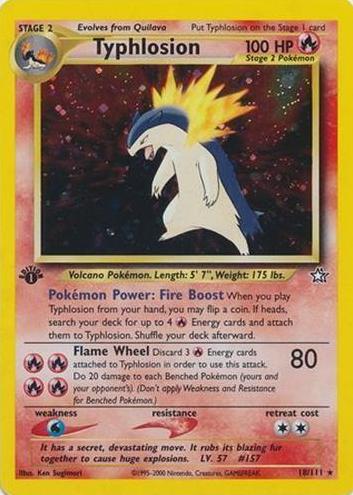 2000 Pokemon Neo Genesis Holo #18 Typhlosion front