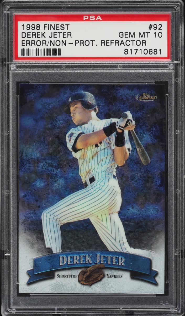 1998 Topps Finest Baseball No-Protector Refractor Derek Jeter #92