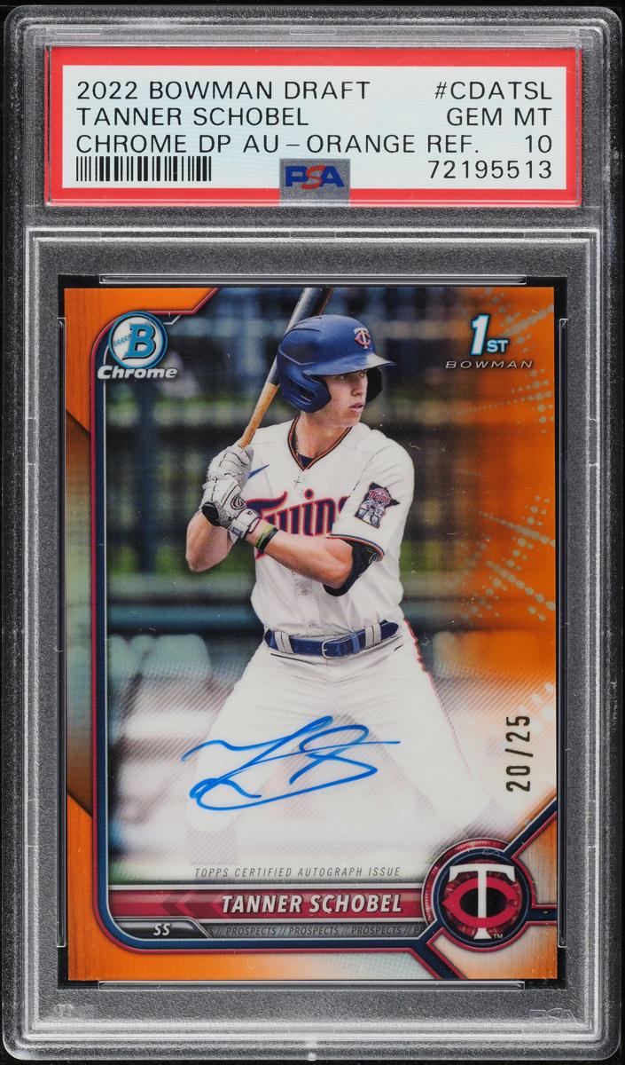 2022 Bowman Draft Baseball Orange Tanner Schobel #CDA-TSL PSA 8.5