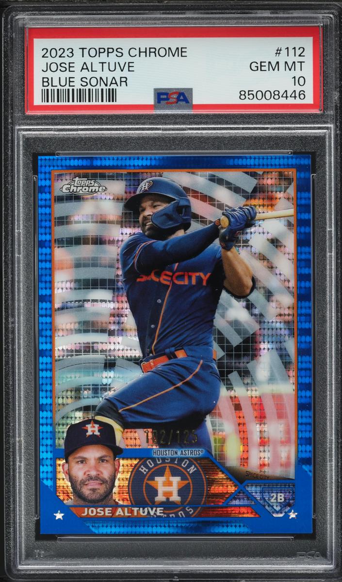 2023 Topps Chrome Baseball Blue Sonar Jose Altuve #112