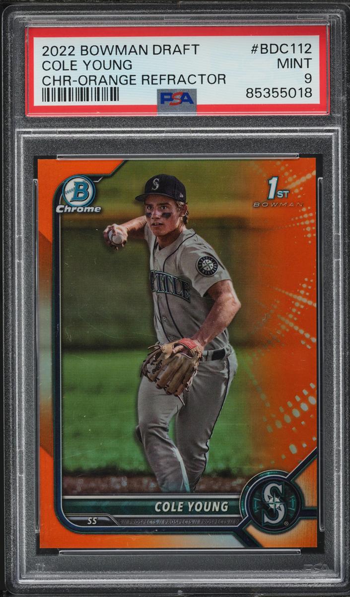 2022 Bowman Draft Baseball Orange Cole Young #BDC-112 PSA 10