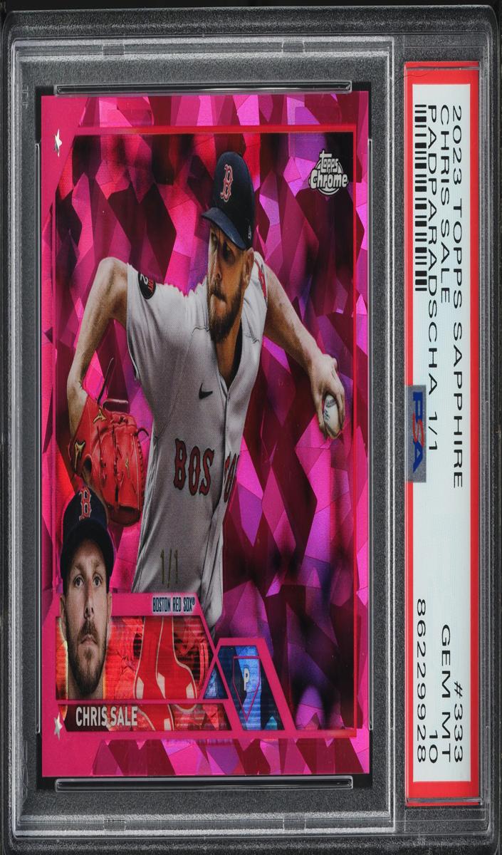2023 Topps Chrome Sapphire Edition Baseball Padparadscha Chris Sale #333 PSA 10