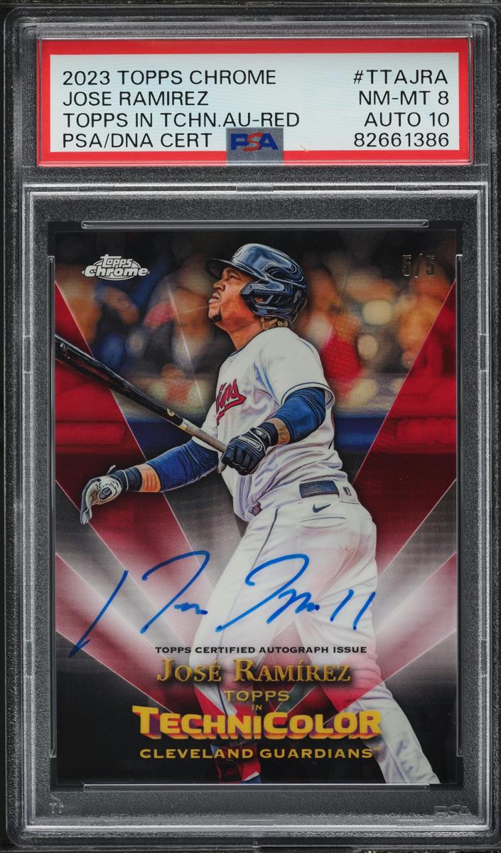 2023 Topps Chrome Baseball Red Jose Ramirez #TTA-JRA PSA 8