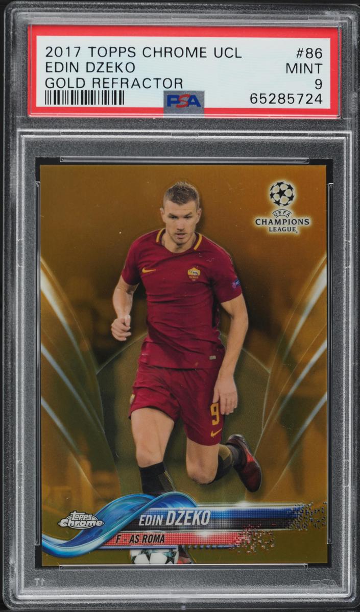 2017 Topps Chrome UEFA Champions League Edin Dzeko [Blue] #86 card