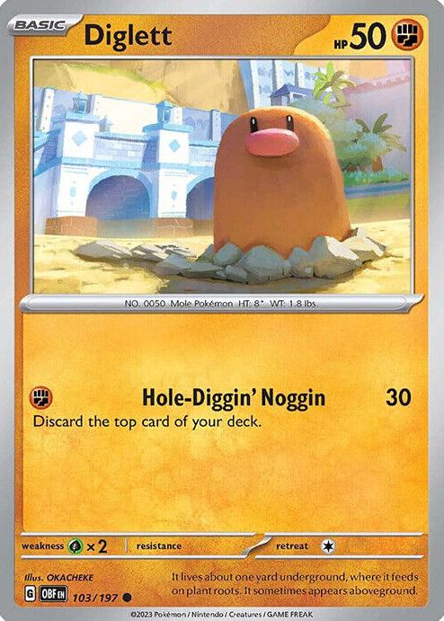 Diglett 2023 Pokemon Scarlet & Violet Obsidian Flames