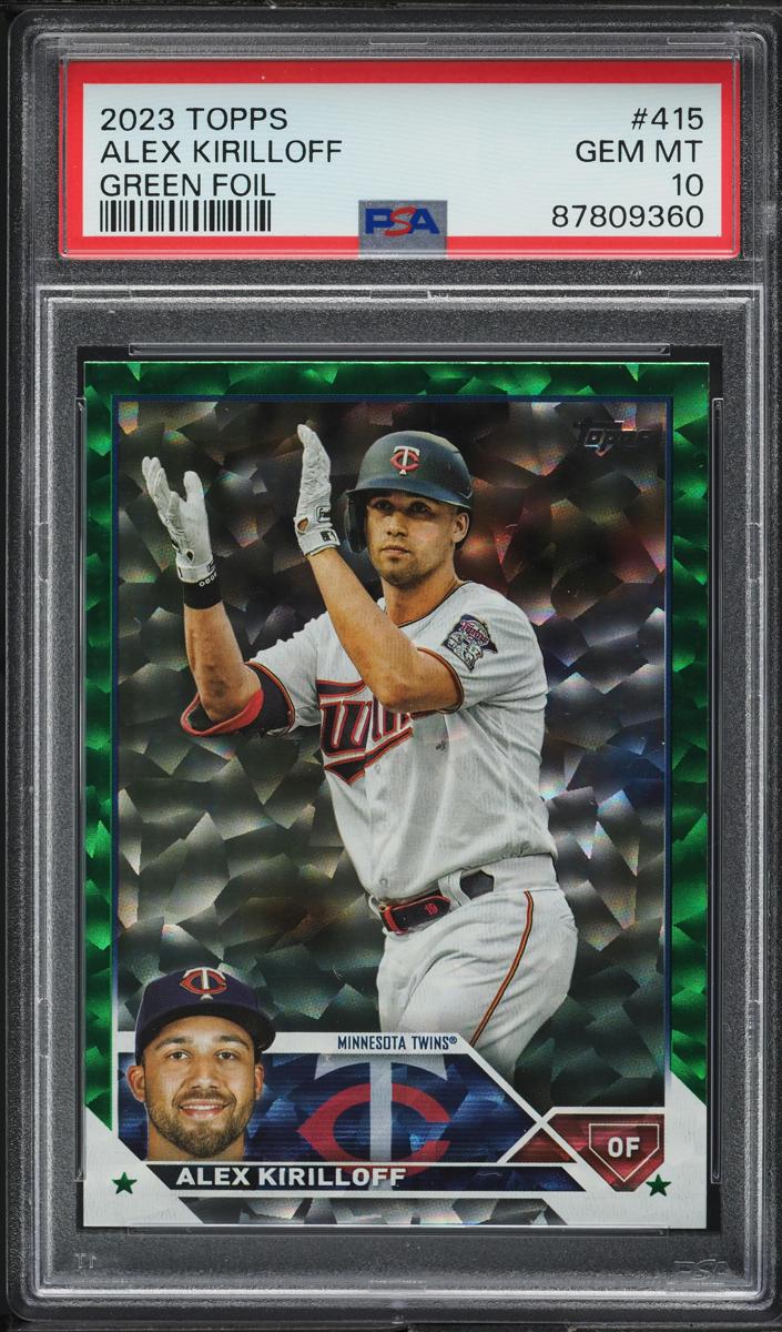 2023 Topps Baseball Green Foil Alex Kirilloff #415 PSA 9