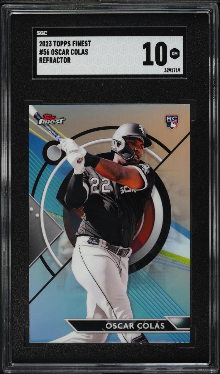 2023 Topps Finest Baseball Refractor Oscar Colas #56 PSA 8.5