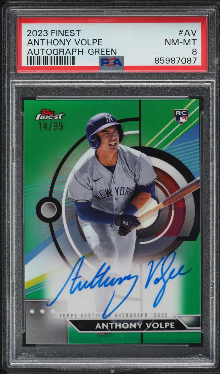 2023 Topps Finest Baseball Green Anthony Volpe #FA-AV PSA 8