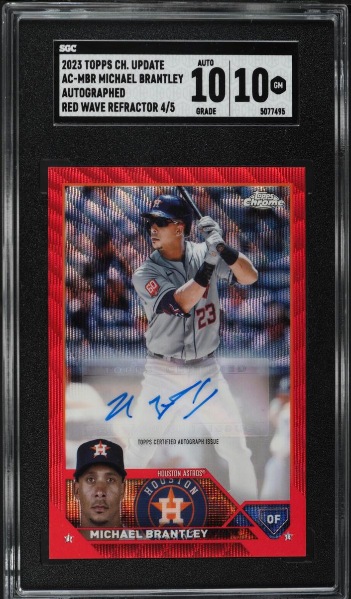 2023 Topps Chrome Update Baseball Red Wave Michael Brantley #AC-MBR SGC 10