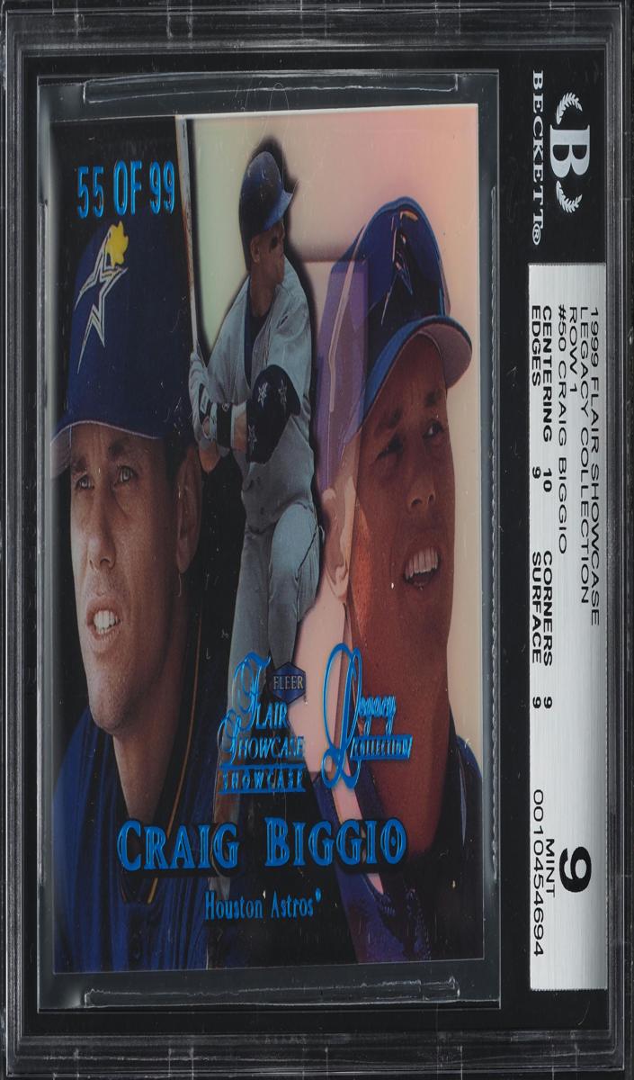 1999 Flair Showcase Baseball Row 1 Craig Biggio #50 BGS 9