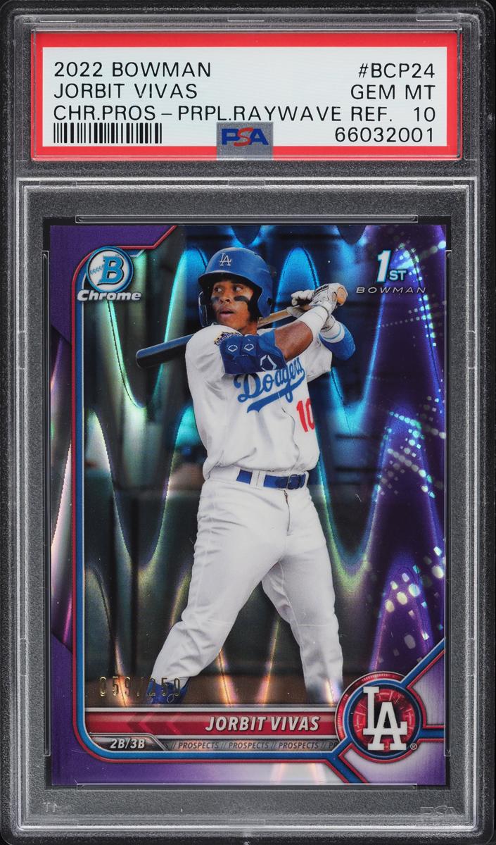 2022 Bowman Chrome Prospects Baseball Purple Raywave Jorbit Vivas #BCP-24