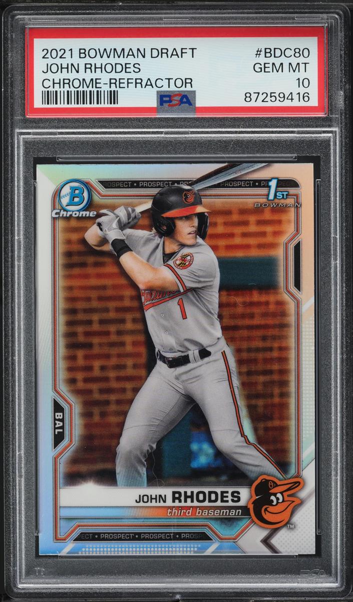 2021 Bowman Draft Chrome Baseball Refractor John Rhodes #BDC-80