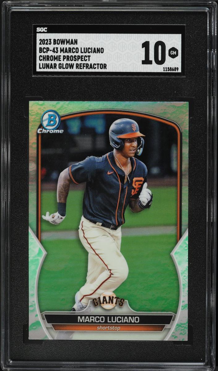 2023 Bowman Chrome Prospects Baseball Lunar Glow Marco Luciano #BCP-43 SGC 10