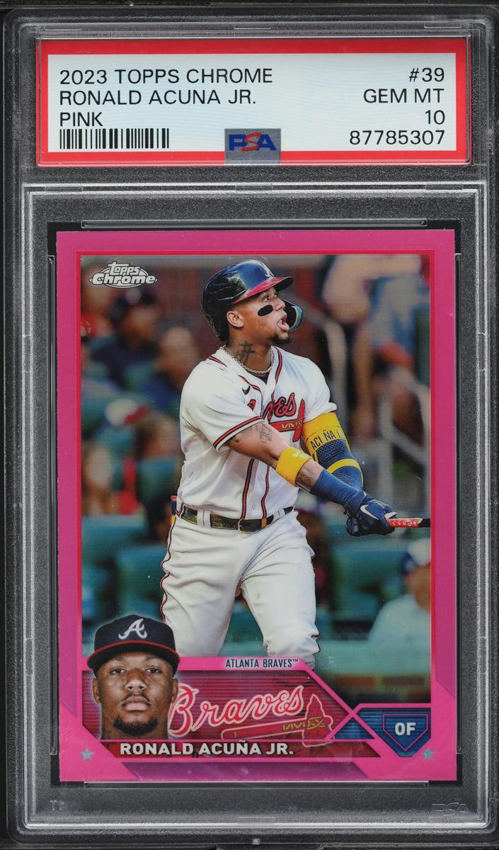 2023 Topps Chrome Baseball Pink Refractor Ronald Acuna Jr. #39 SGC 10