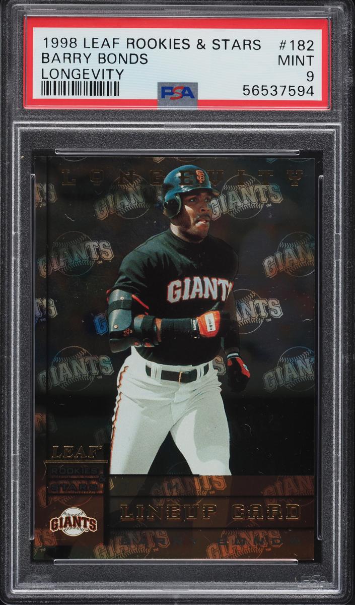 1998 Leaf Rookies and Stars Baseball Longevity Barry Bonds #182 PSA 8.5