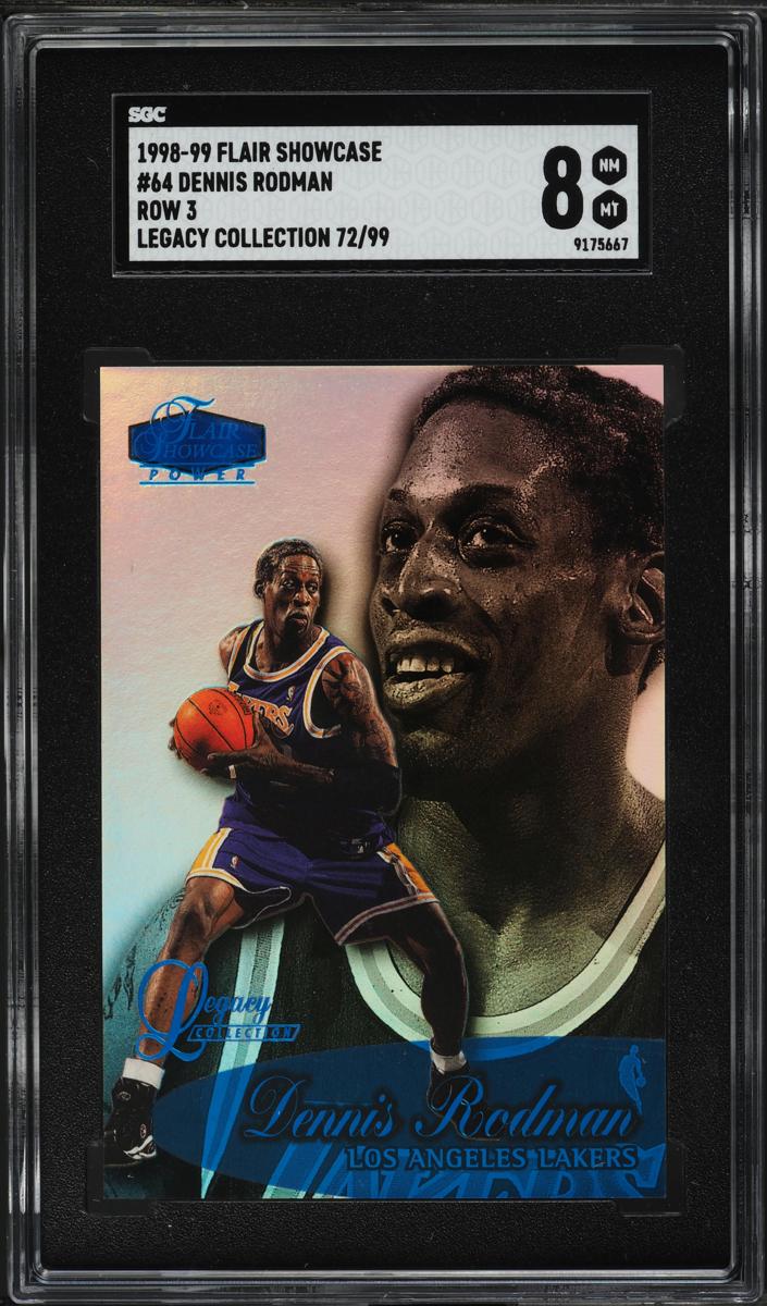 1998 Flair Showcase Basketball Row 3 Dennis Rodman #64 SGC 8