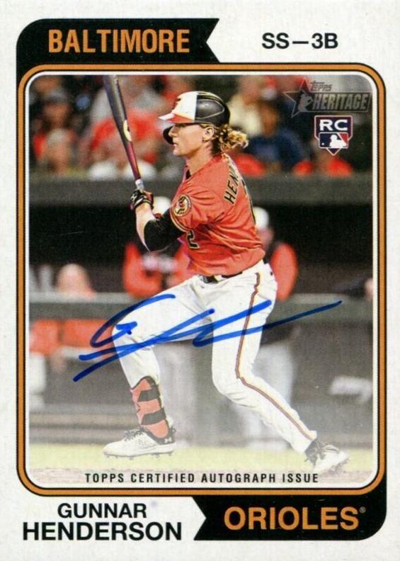 2023 Topps Heritage Real One Autographs Gunnar Henderson #ROA-GH card