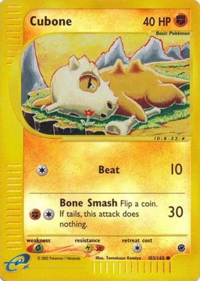 2002 Pokemon Base Set Reverse Holo Cubone front