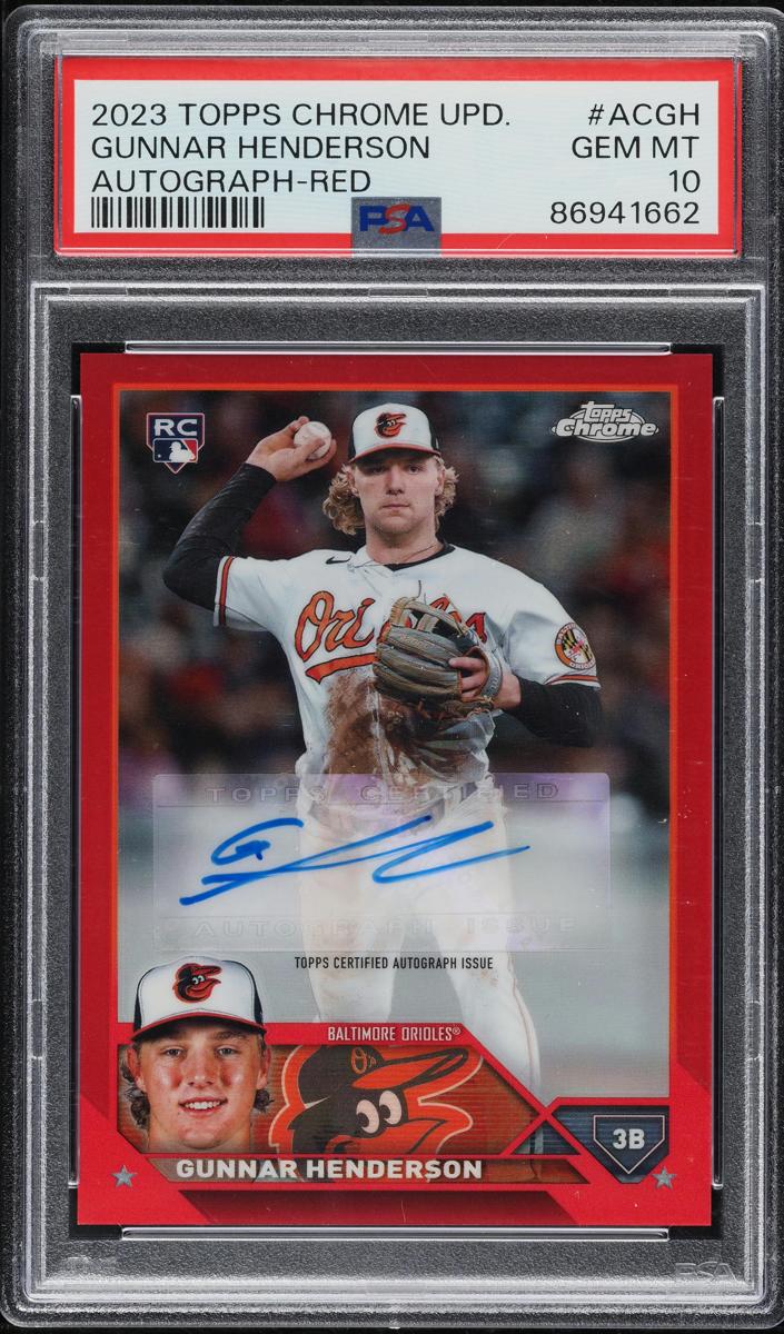 2023 Topps Chrome Update Baseball Red Gunnar Henderson #AC-GH PSA 9