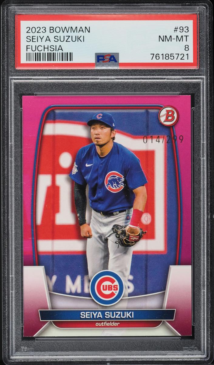 2023 Bowman Baseball Fuchsia Seiya Suzuki #93 PSA 8