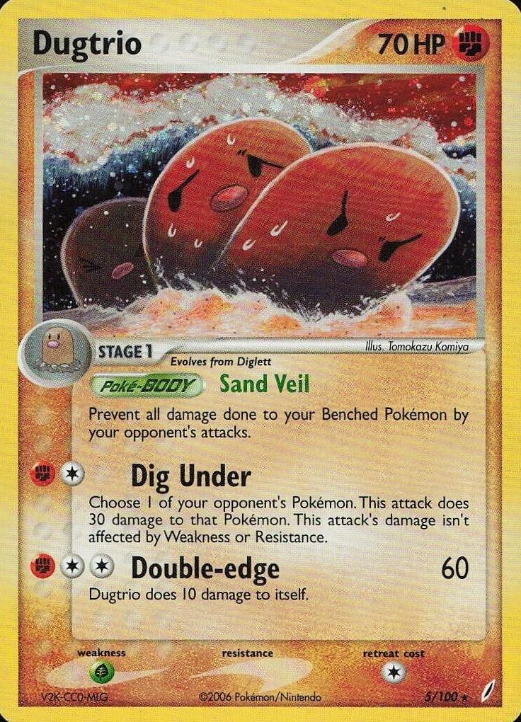 Dugtrio Holo 2006 Pokemon EX Crystal Guardians