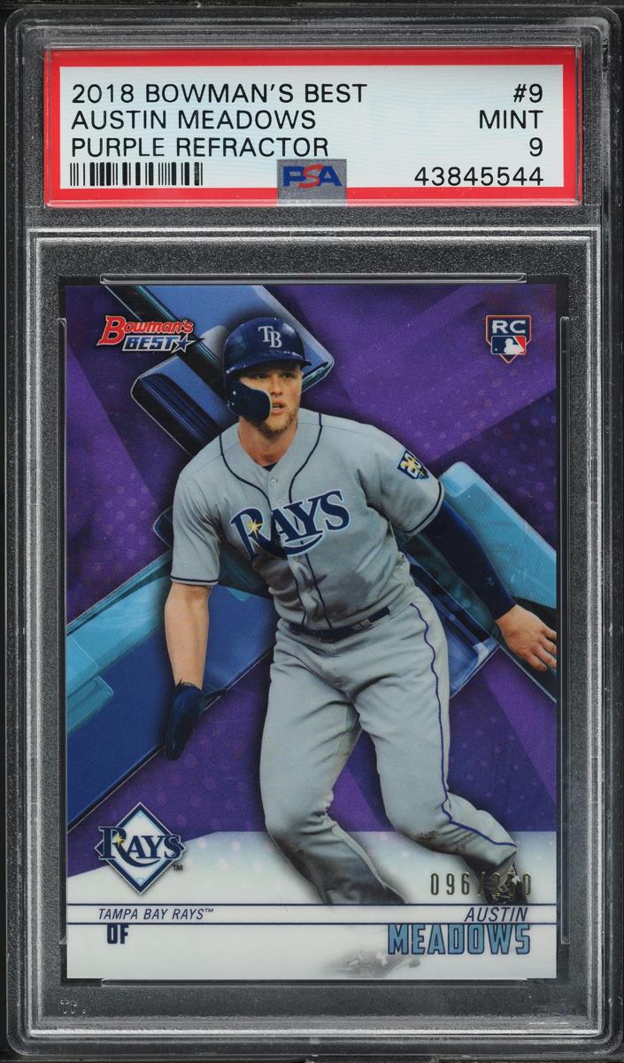 2018 Bowman's Best Baseball Purple Refractor Austin Meadows #9 PSA 8.5