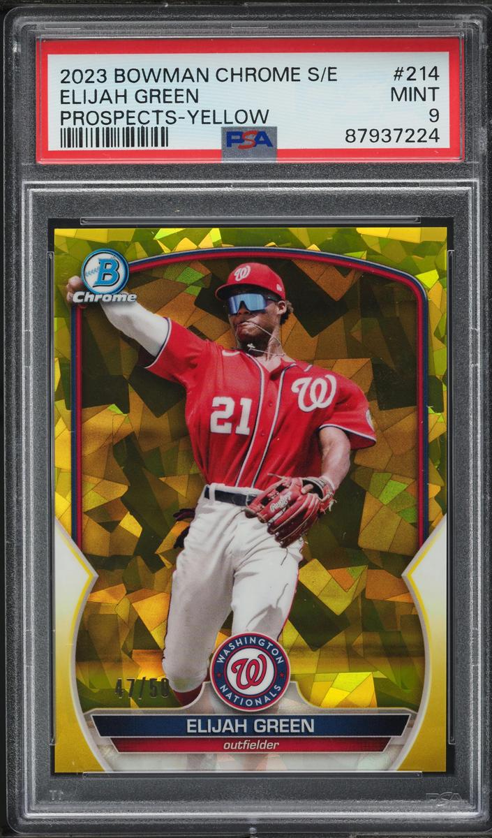 2023 Bowman Chrome Sapphire Baseball Yellow Elijah Green #BCP-214 PSA 9