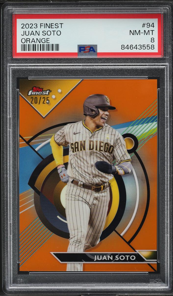2023 Topps Finest Baseball Orange Juan Soto #94 PSA 7.5
