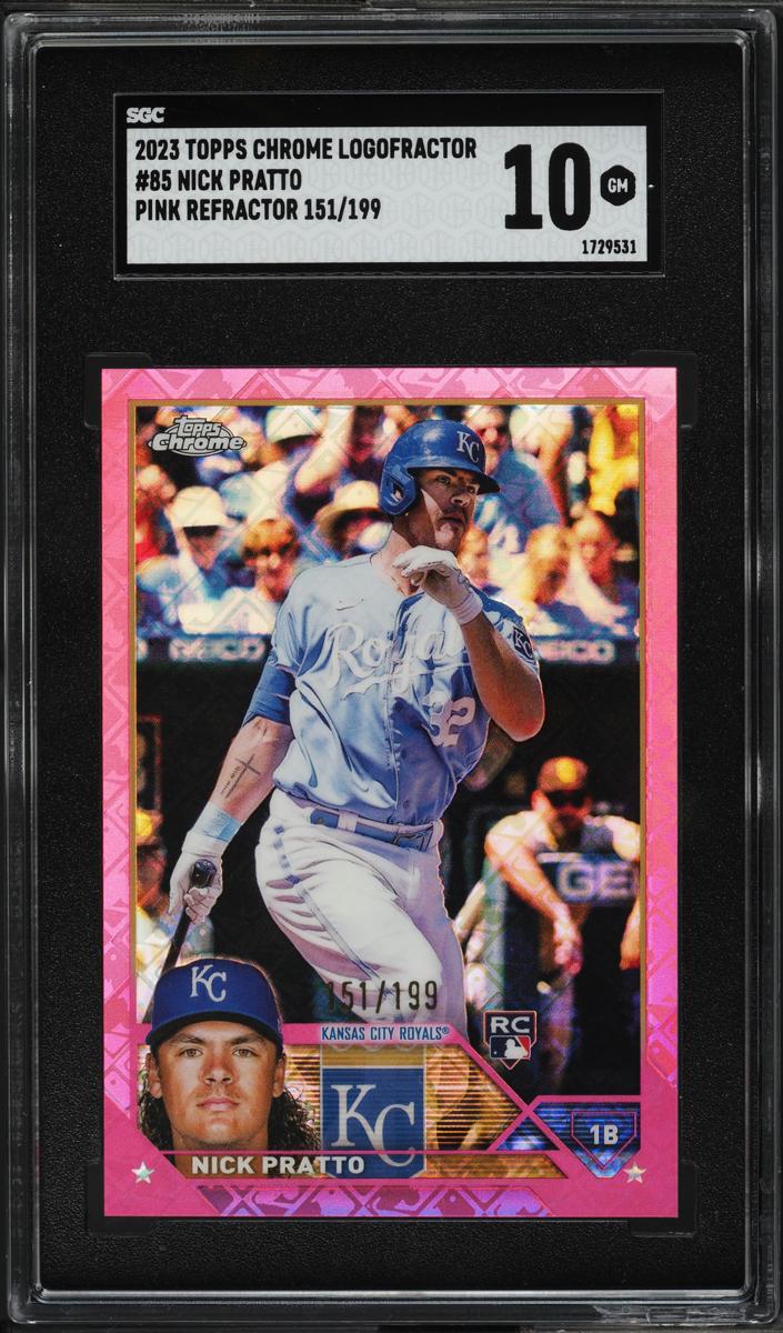 2023 Topps Chrome Logofractor Baseball Pink Nick Pratto #85 SGC 10
