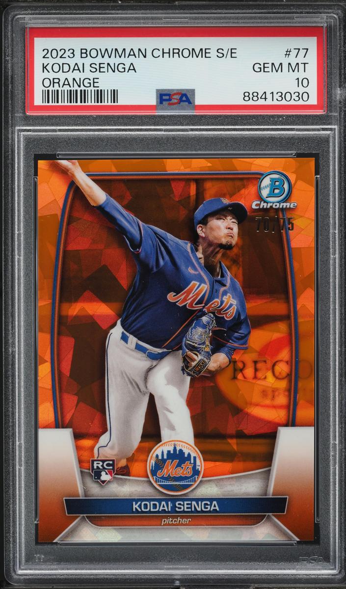 2023 Bowman Chrome Sapphire Baseball Orange Kodai Senga #77 PSA 10