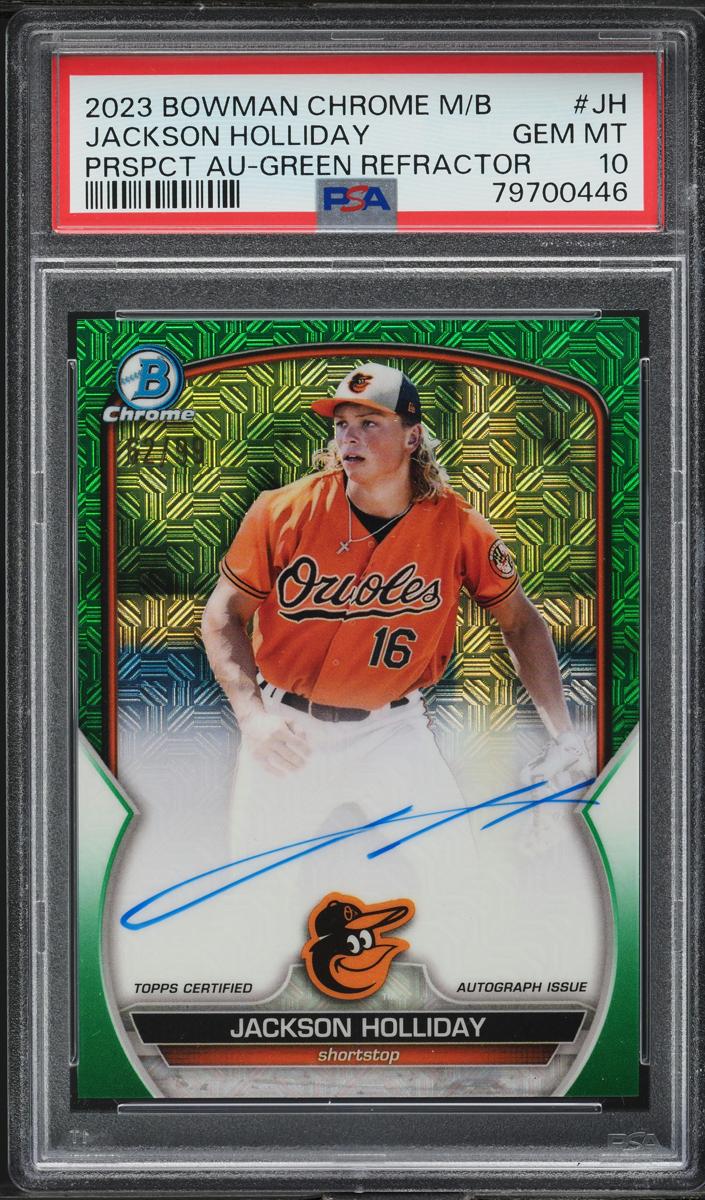 2023 Bowman Chrome Mega Box Baseball Green Jackson Holliday #BMA-JH PSA 10