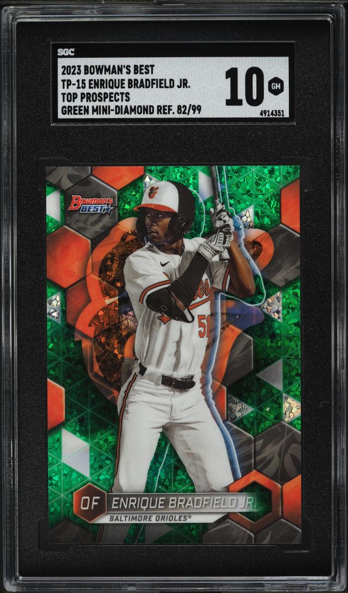2023 Bowman's Best Baseball Green Mini-Diamond Enrique Bradfield Jr. #TP-15 SGC 10