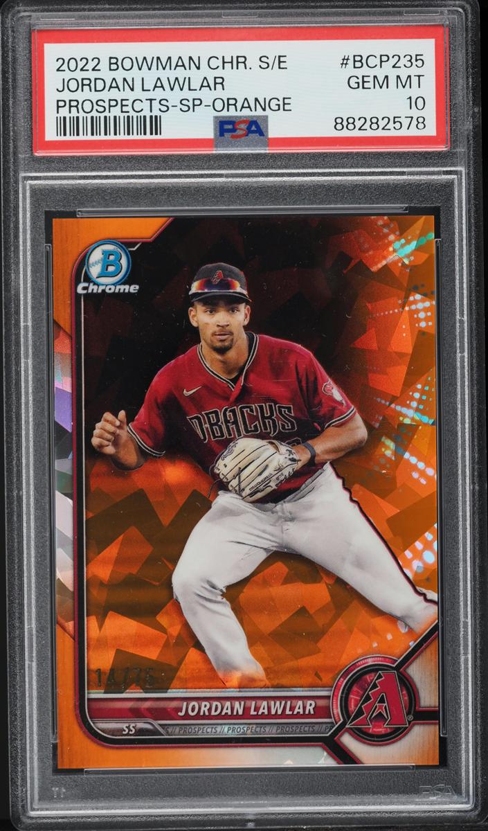 2022 Bowman Chrome Sapphire Baseball Orange Jordan Lawlar #BCP-235 PSA 10