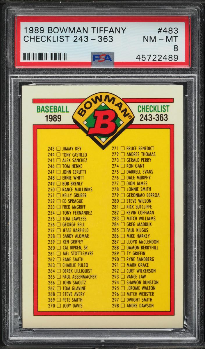 1989 Checklist 243-363 #483
