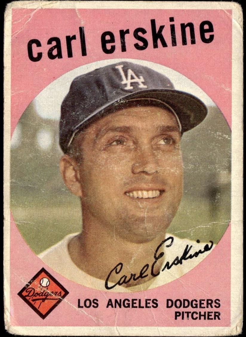 1959 Topps Carl Erskine #217 card