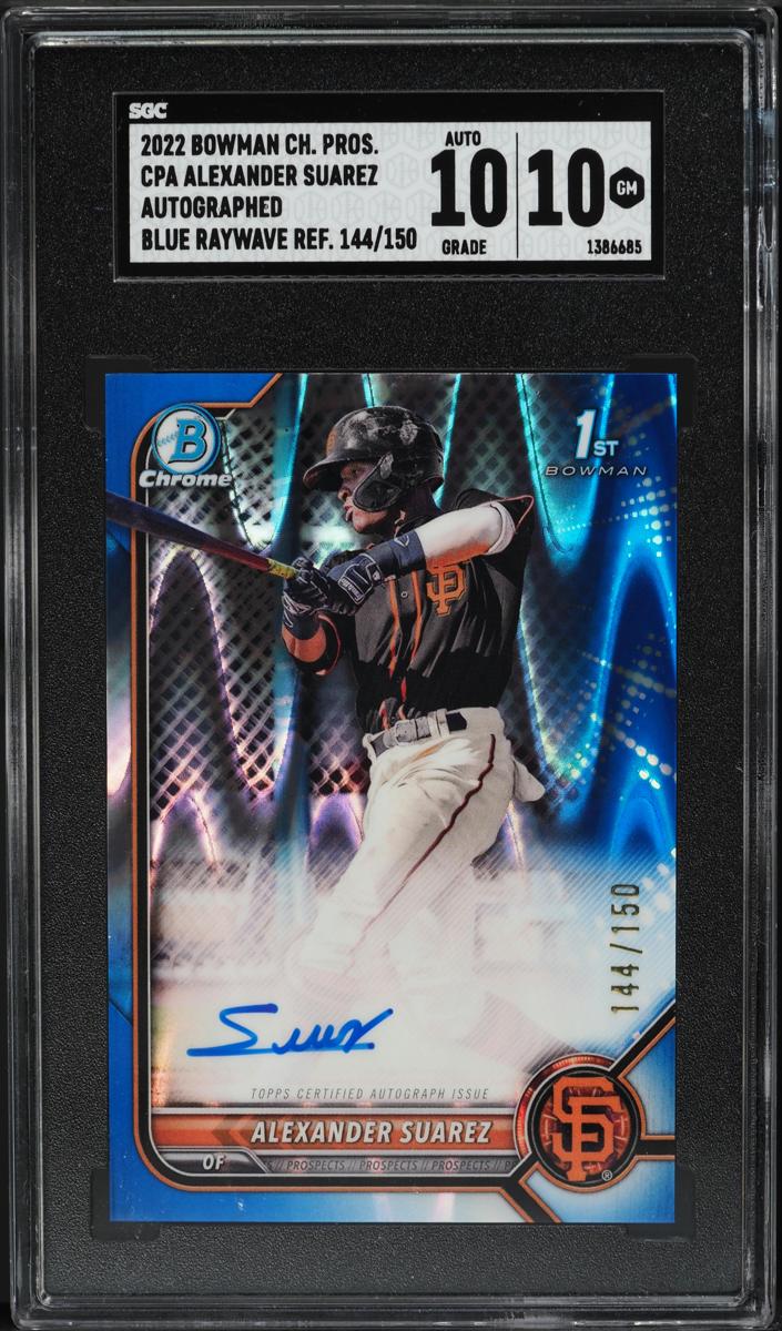 2022 Bowman Chrome Prospects Baseball Blue Raywave Alexander Suarez #CPA-ASR