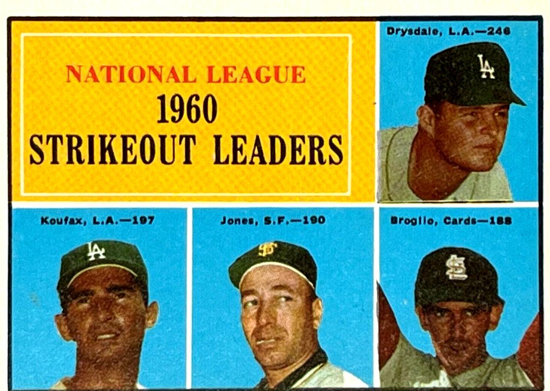 1961 NL Strikeout Leaders with Sandy Koufax and Don Drysdale #49