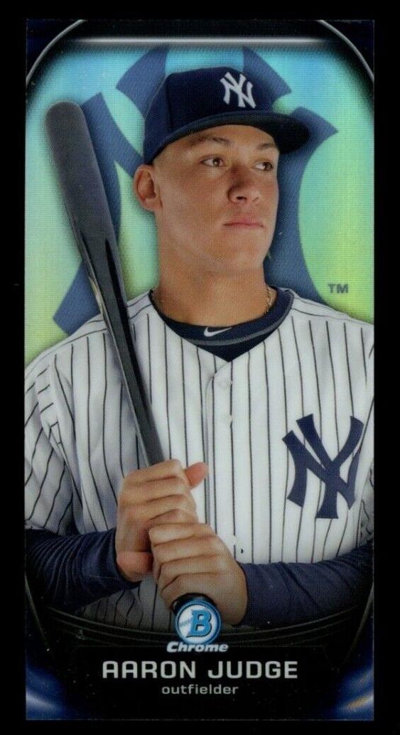 2015 Bowman Chrome Prospect Profiles Mini Aaron Judge [Orange Refractor] #PP-21 card