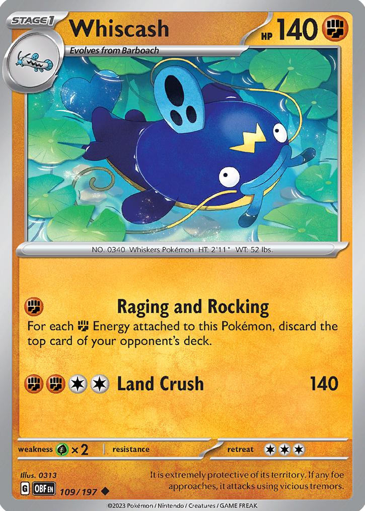 Whiscash 2023 Pokemon Scarlet & Violet Obsidian Flames