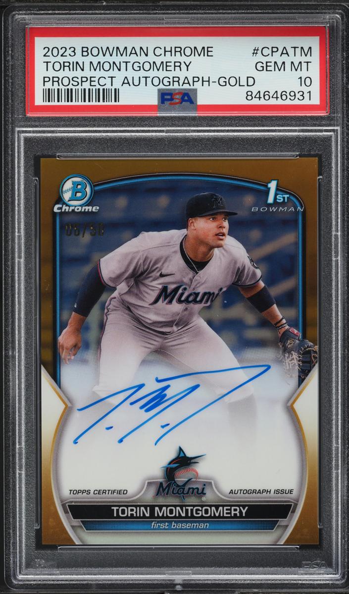 2023 Bowman Chrome Prospects Baseball Gold Torin Montgomery #CPA-TM PSA 10