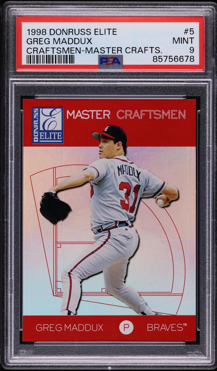1998 Donruss Elite Baseball Master Greg Maddux #5 PSA 9