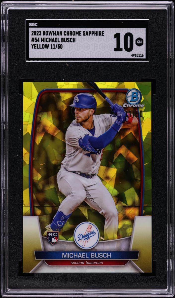 2023 Bowman Chrome Sapphire Baseball Yellow Michael Busch #54 PSA 9