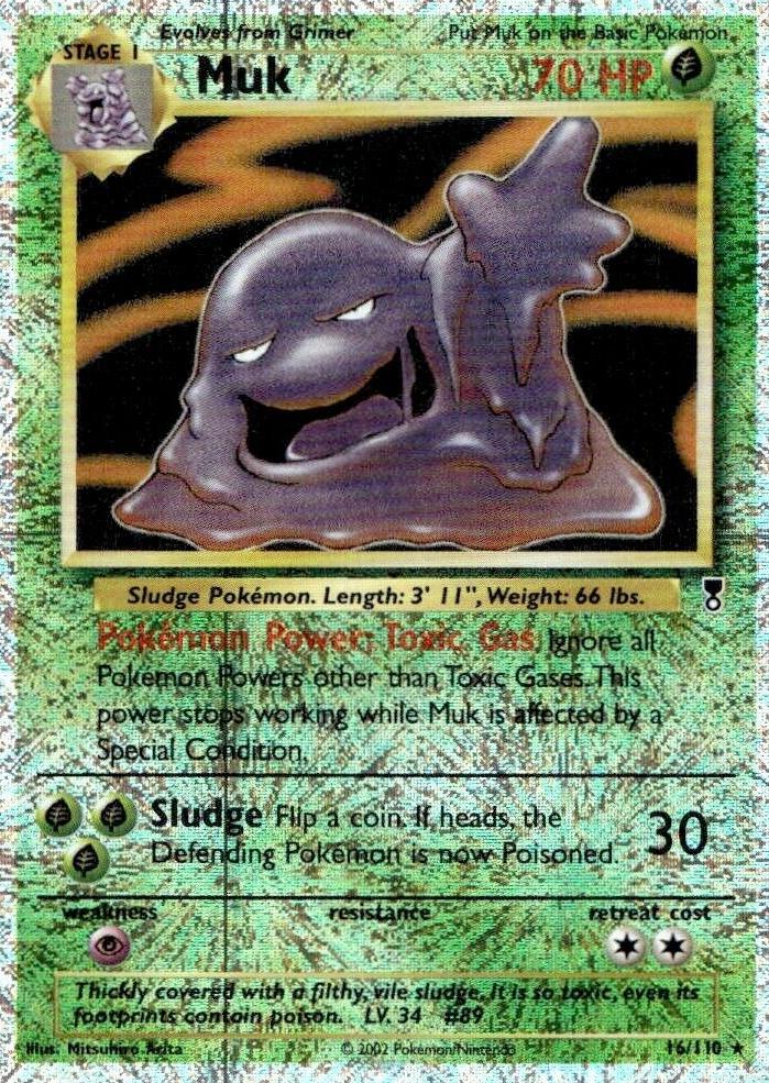 2002 Pokemon LEGENDARY COLLECTION #16 Muk-Rev.Foil front
