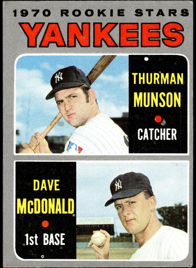 Thurman Munson / Dave McDonald 1970 Topps Yankees Rookies Baseball