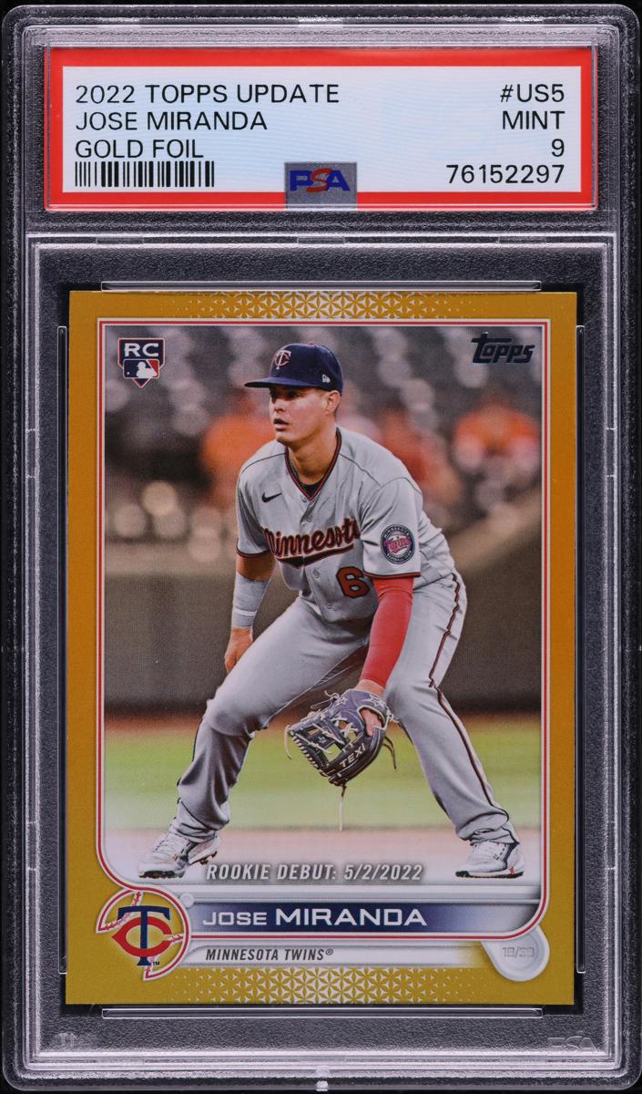 2022 Topps Update Baseball Gold Foil Jose Miranda #US5 PSA 9