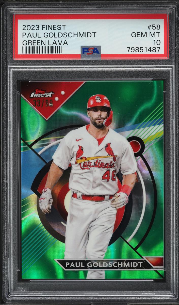 2023 Topps Finest Baseball Green Lava Paul Goldschmidt #58 PSA 10