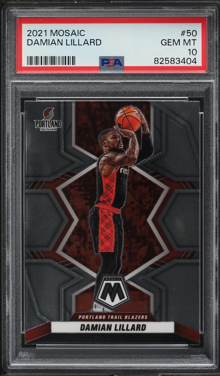 2021 Panini Mosaic Damian Lillard #50 card
